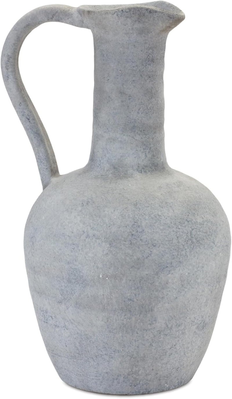 International Grey Pitcher Vase 12" H